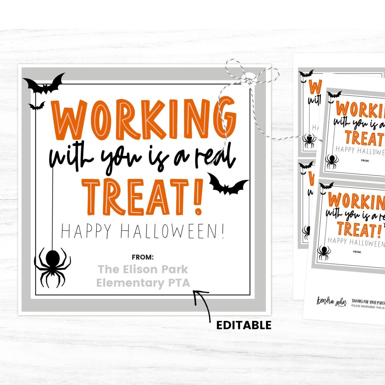 Halloween Appreciation Treat Tag, Halloween Employee Thank You ...